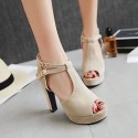 Women's Shoes Leatherette Stiletto Heel Peep Toe Sandals Wedding / Office & Career / Party