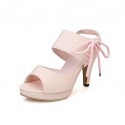 Women's Shoes Heel Heels / Peep Toe / Platform Sandals / Heels Outdoor / Dress / Casual Black / Pink / Beige