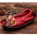 Women's Shoes Nappa Leather Spring/Summer/Fall/Moccasin Flats Casual Flat Heel Sparkling Glitter/Ruched Yellow / Red