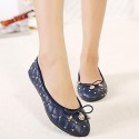 Women's Spring / Summer / Fall Round Toe Leatherette Casual / Dress Flat Heel Bowknot / Rivet Black / Blue / Beige