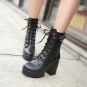 Women's Shoes Leatherette Chunky Heel Platform / Riding Boots Boots Outdoor / Office & Career / Casual