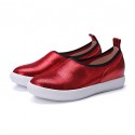 Women's Shoes Spring / Summer / Fall Comfort /Loafers & Slip-Ons/ Dress / Casual Flat Heel Slip-onRed(Leather)