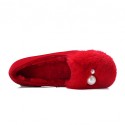 Women's Flats Spring / Fall / Winter Comfort Fur Outdoor / Dress / Casual Flat Heel Slip-on Black / Red Others