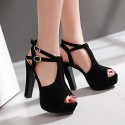 Women's Shoes Leatherette Stiletto Heel Peep Toe Sandals Wedding / Office & Career / Party